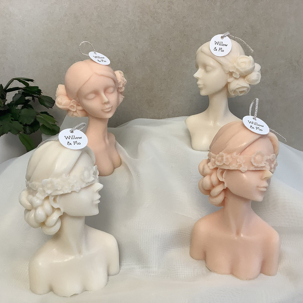 Figurative Head Soy Wax Candles/ Sculptural Heads/ Body candle/ Female candle/Neutral candle/ neutral home decor/ Flower girl candle